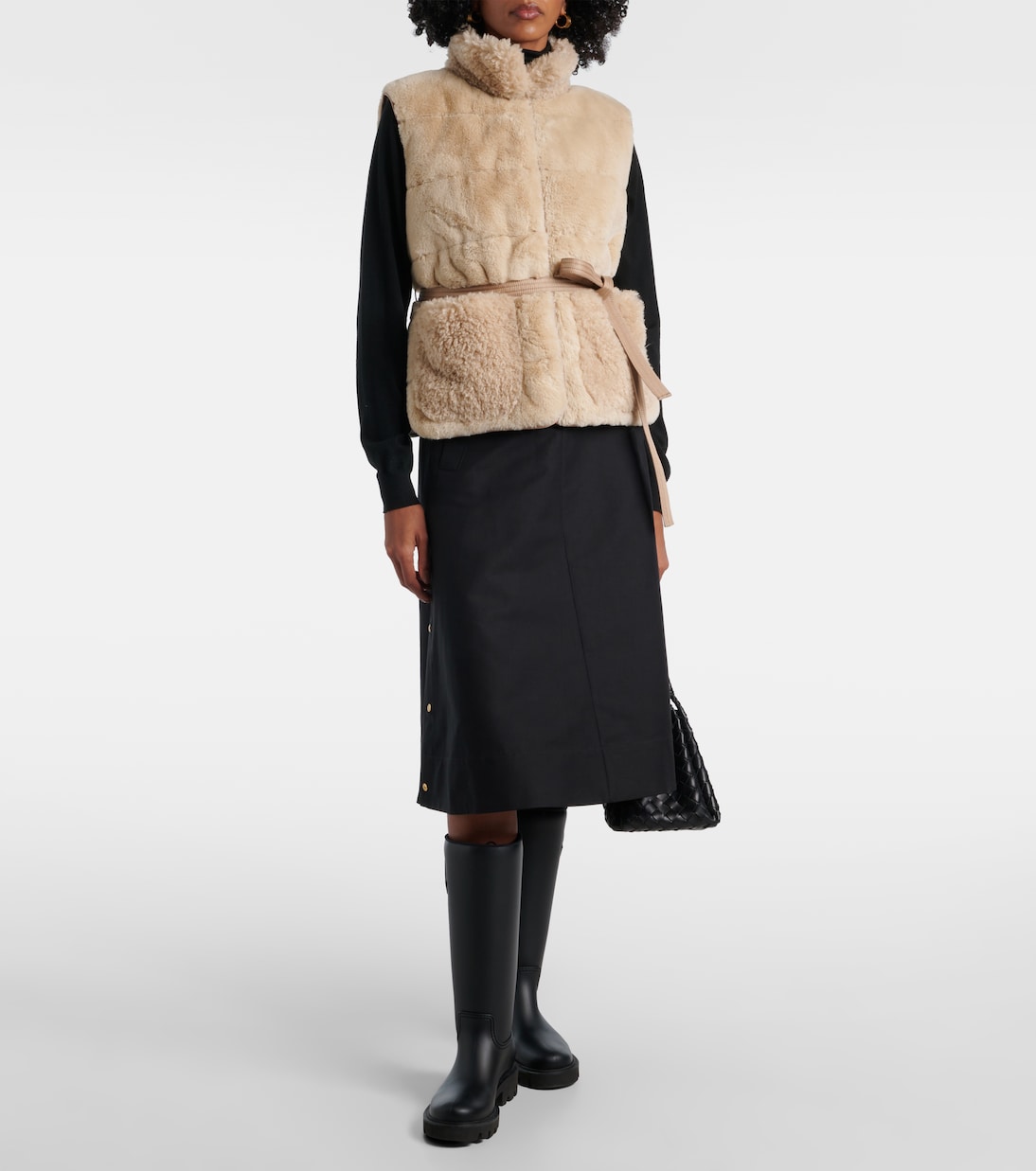 Joui faux fur down vest | Moncler