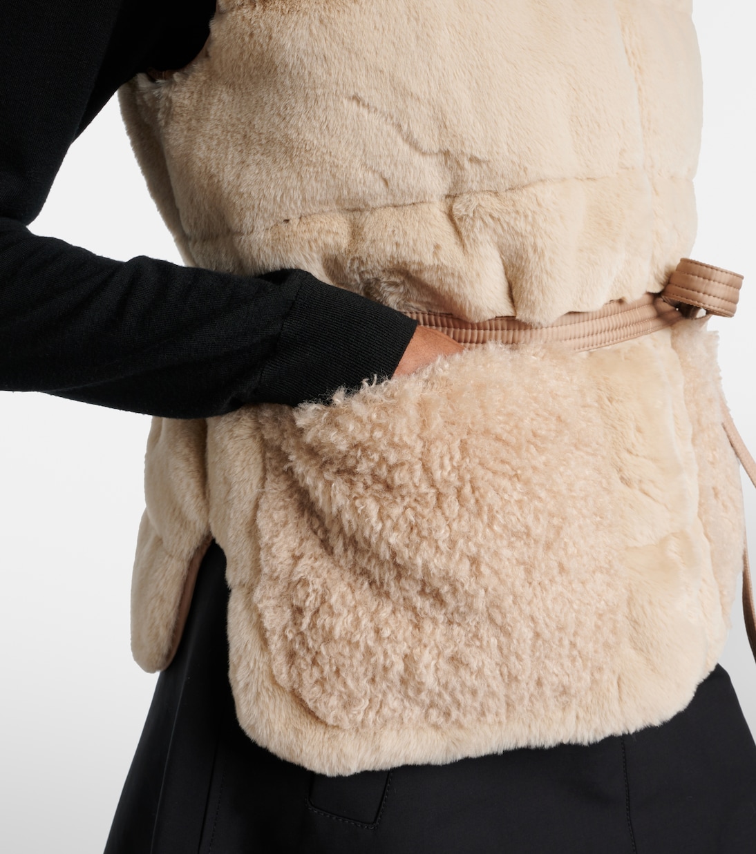 Joui faux fur down vest | Moncler