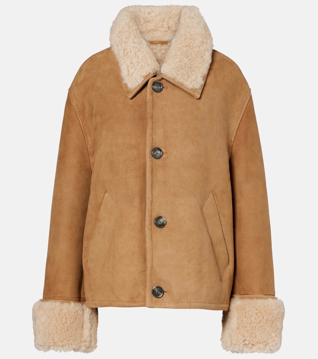 Shearling-trimmed suede jacket | Ami Paris
