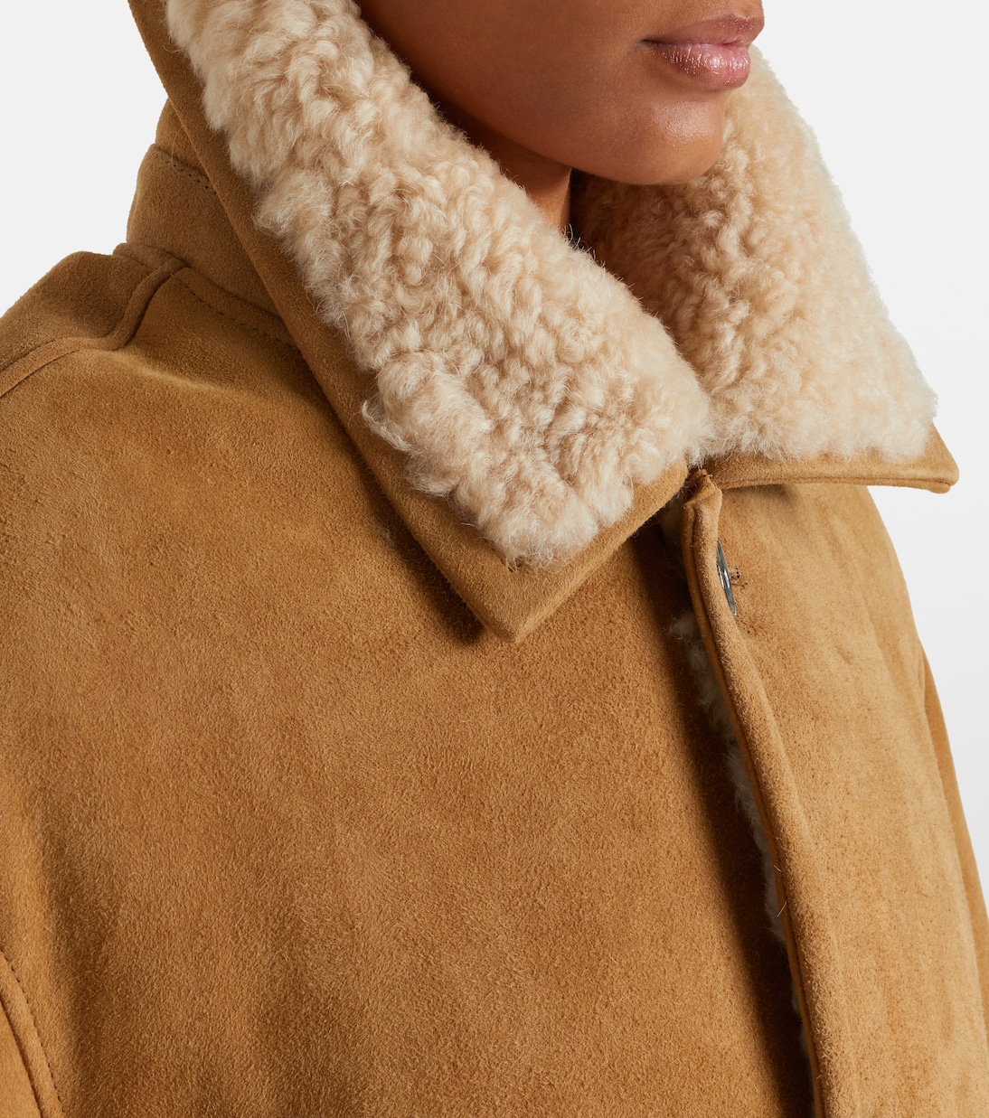 Shearling-trimmed suede jacket | Ami Paris