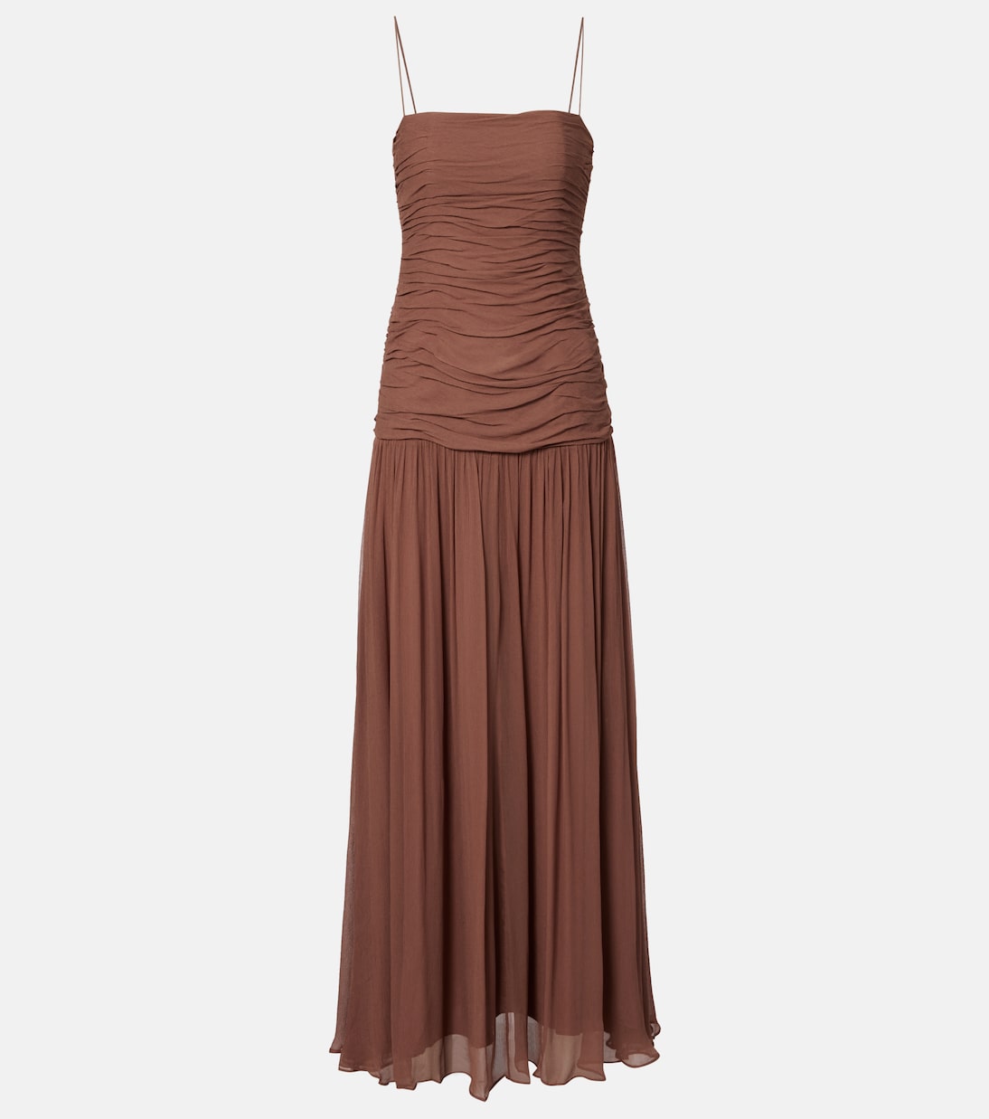 Dalton gathered ruched maxi dress | Staud