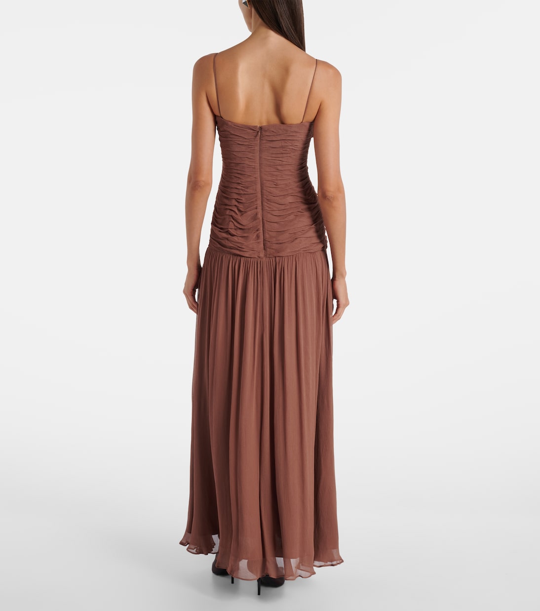 Dalton gathered ruched maxi dress | Staud