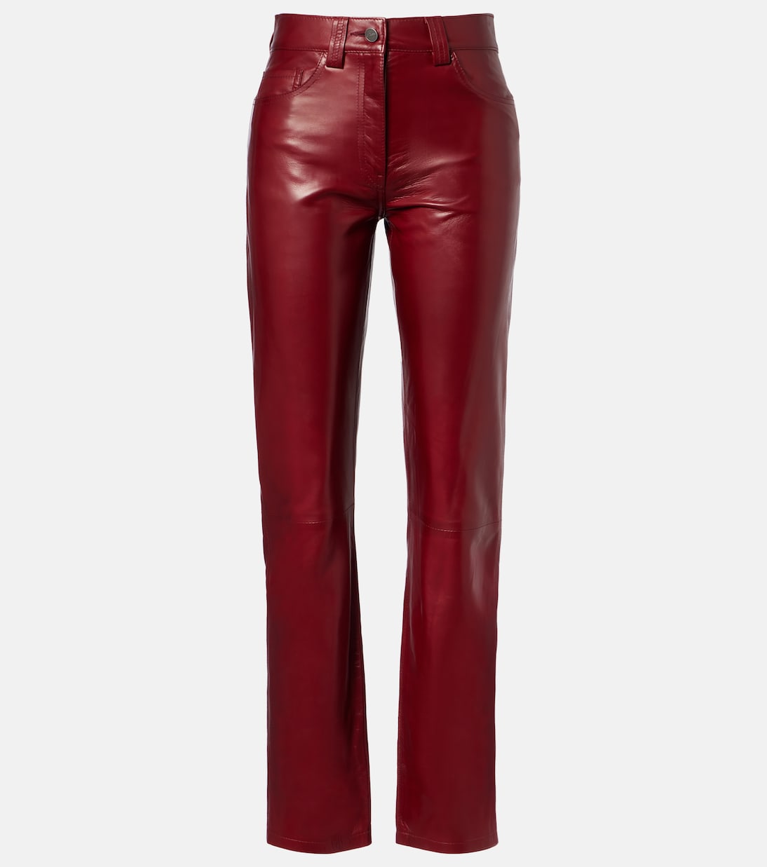 Callum mid-rise leather straight pants | Khaite