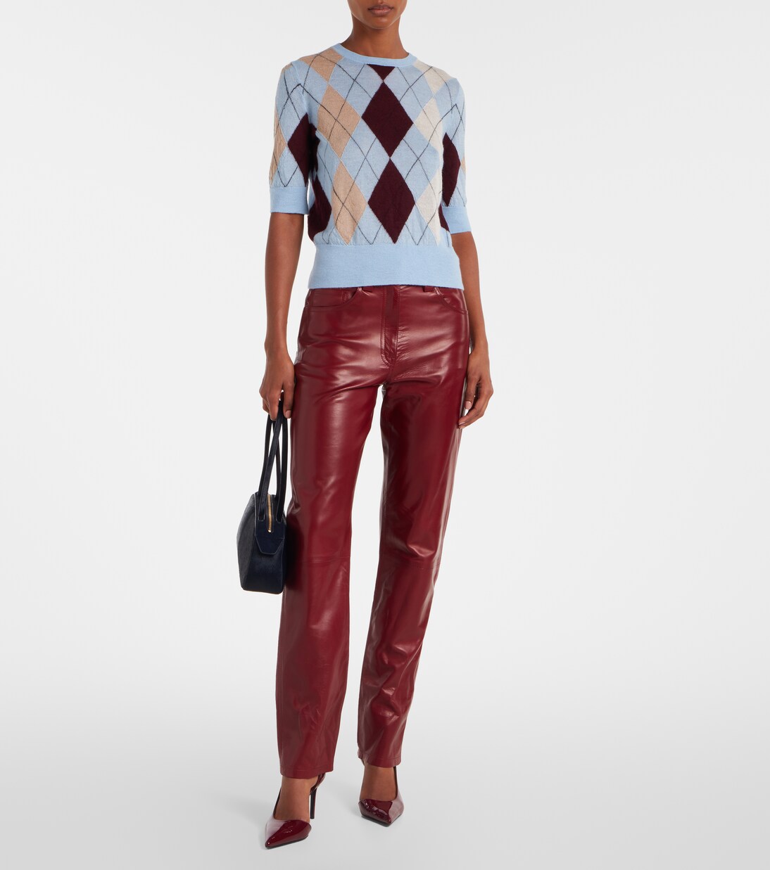 Callum mid-rise leather straight pants | Khaite