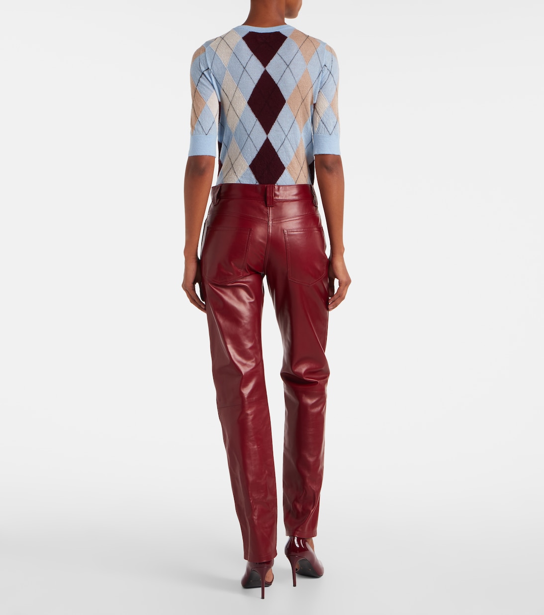 Callum mid-rise leather straight pants | Khaite