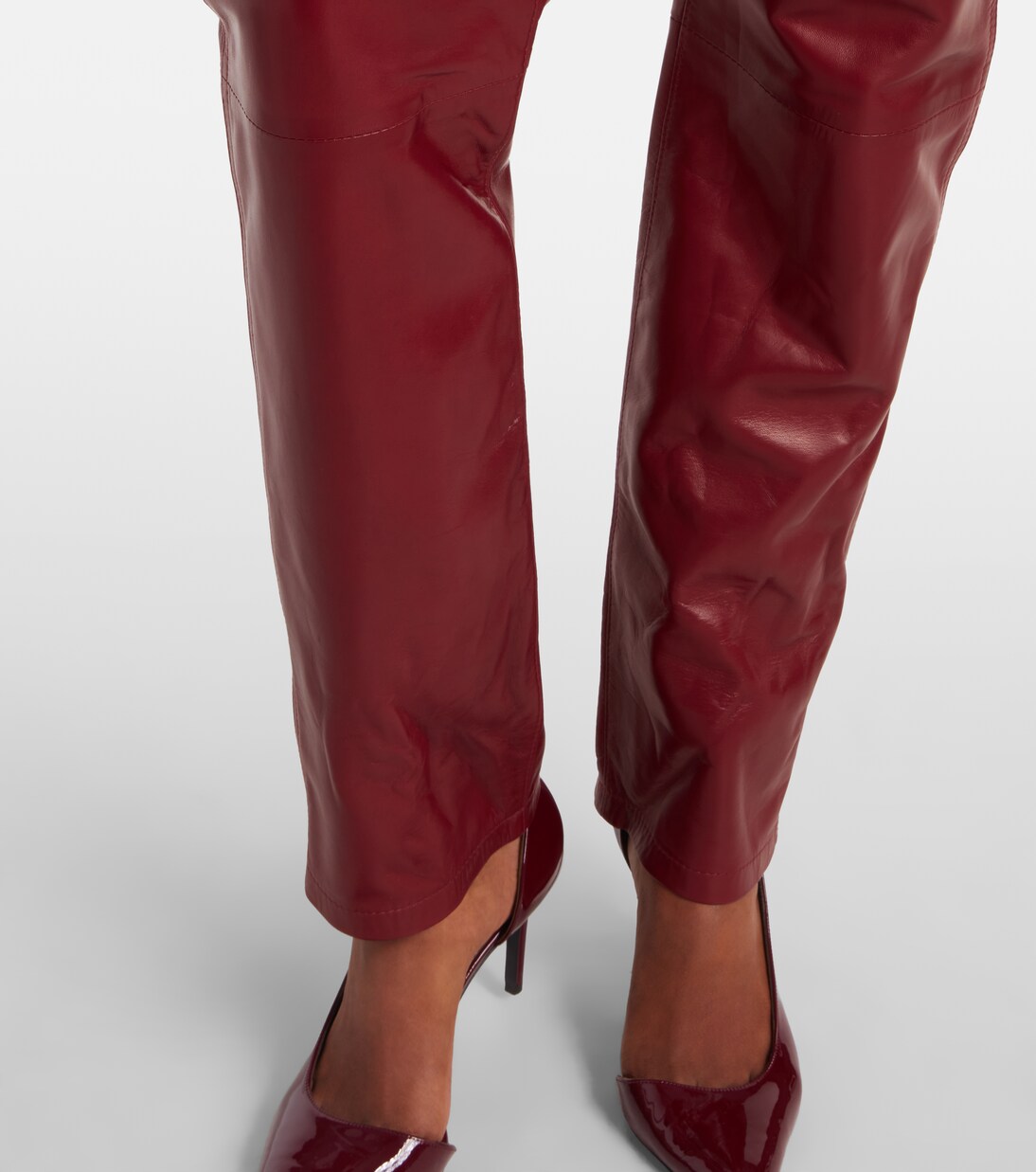 Callum mid-rise leather straight pants | Khaite