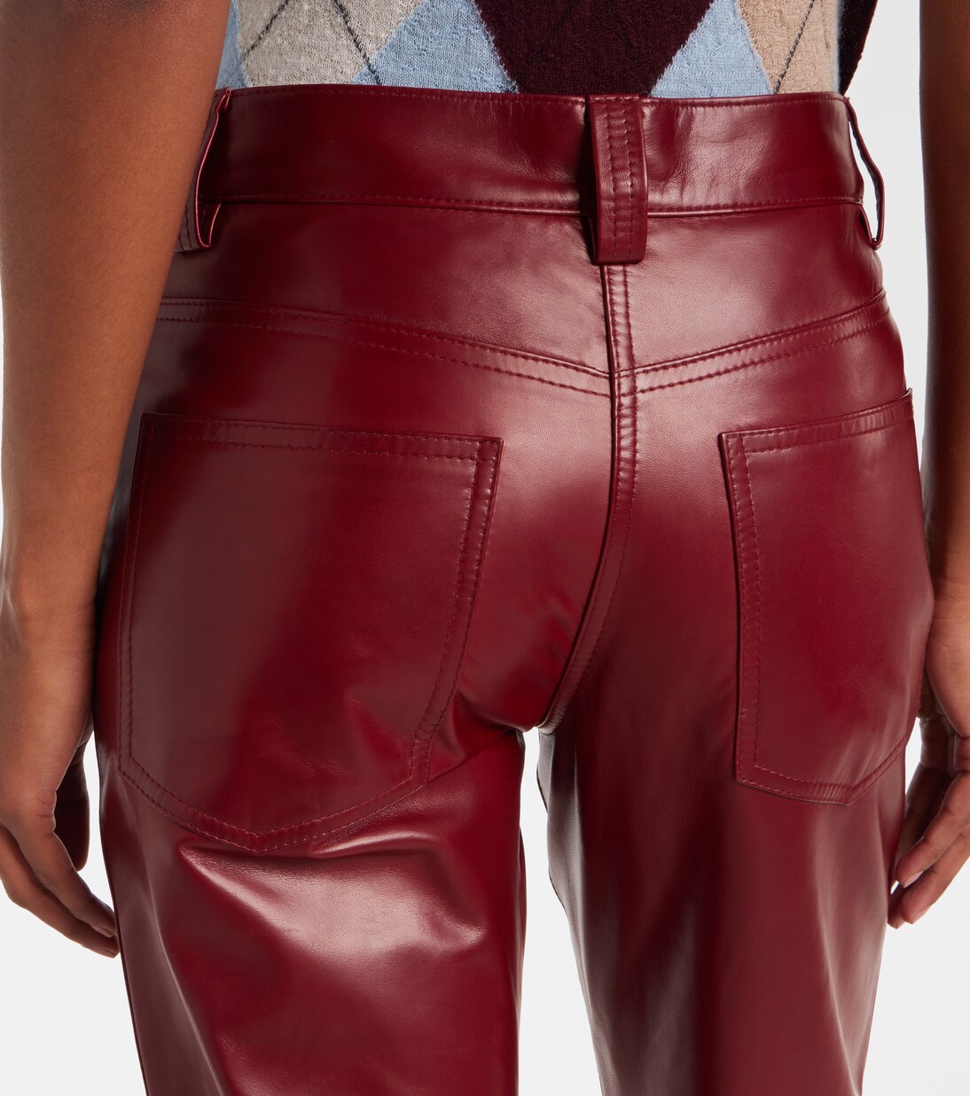 Callum mid-rise leather straight pants | Khaite