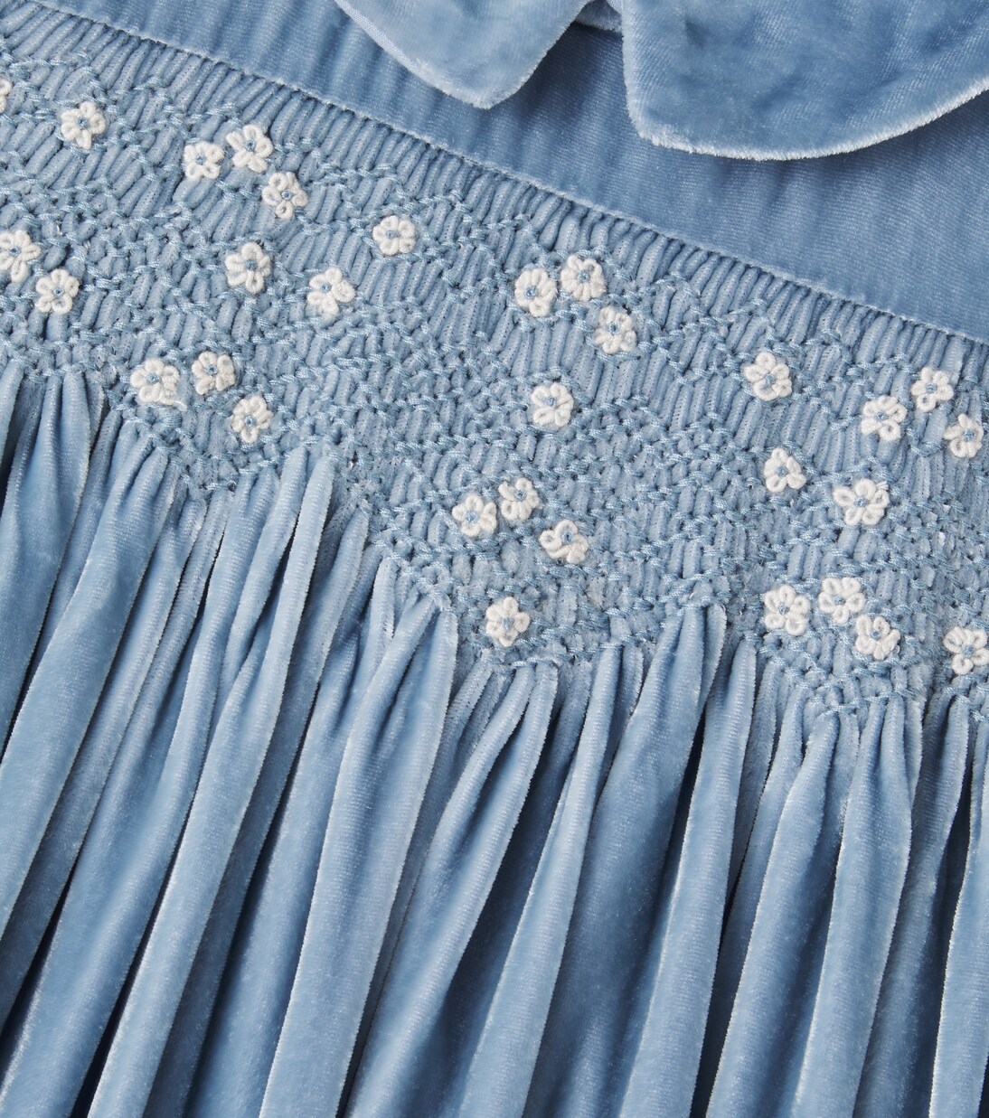 Marcita smocked velvet dress | La Coqueta