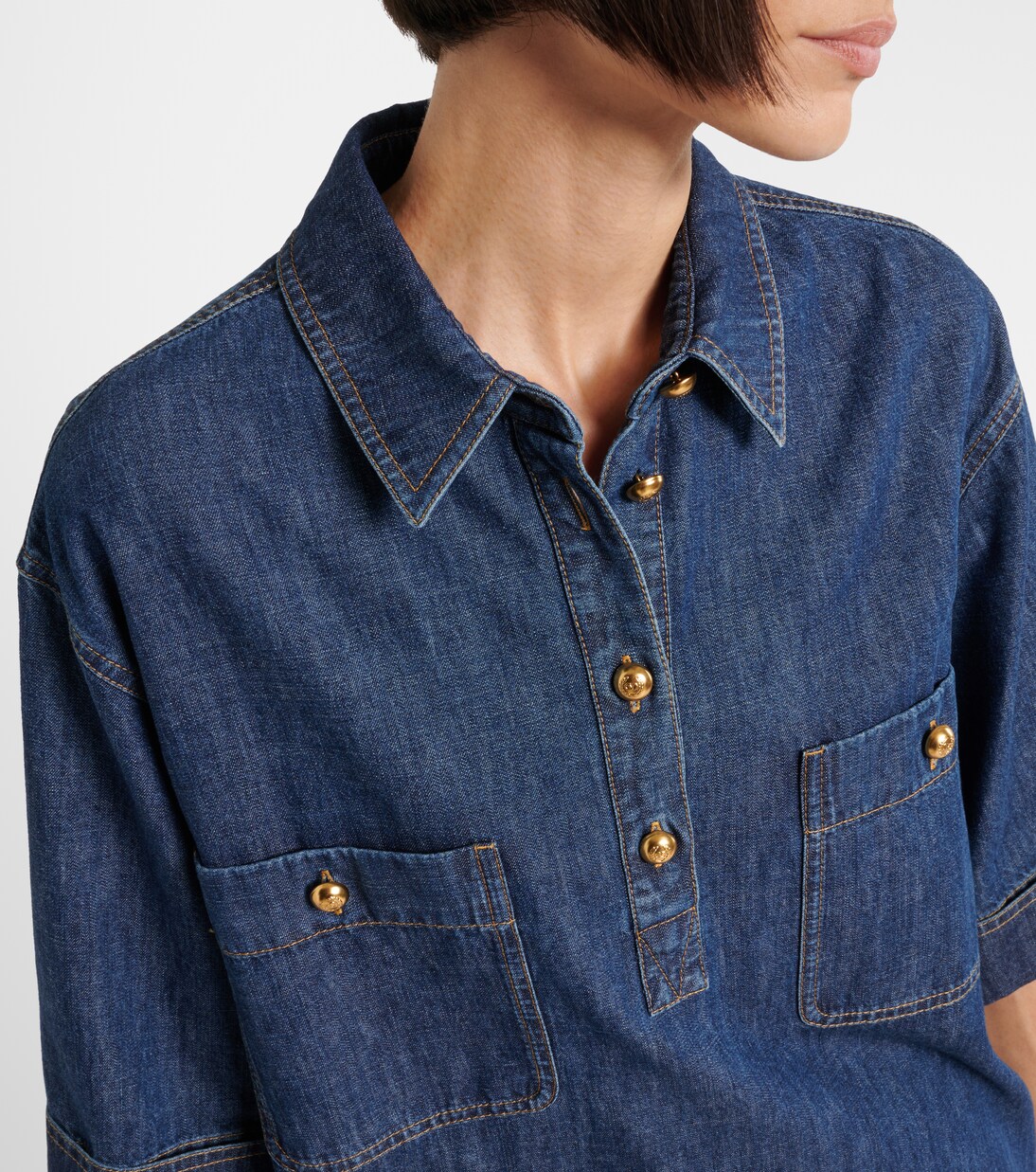 Miniabito in denim di cotone | Valentino