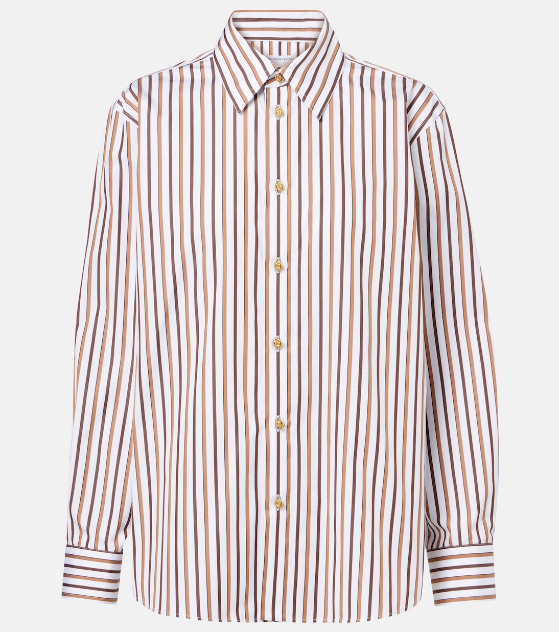 Striped cotton poplin shirt | Bottega Veneta