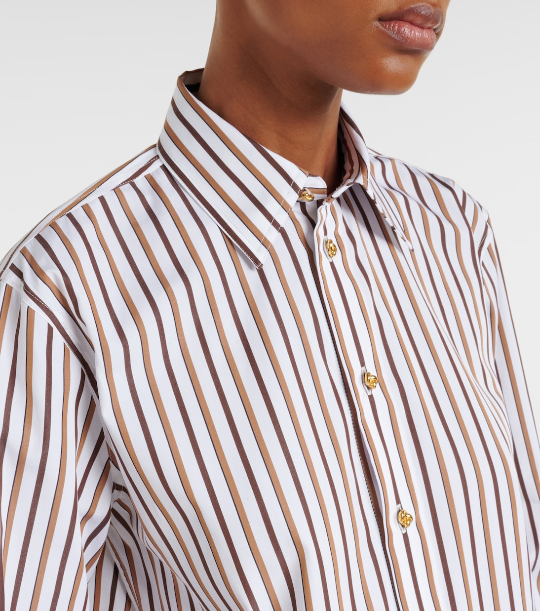Striped cotton poplin shirt | Bottega Veneta