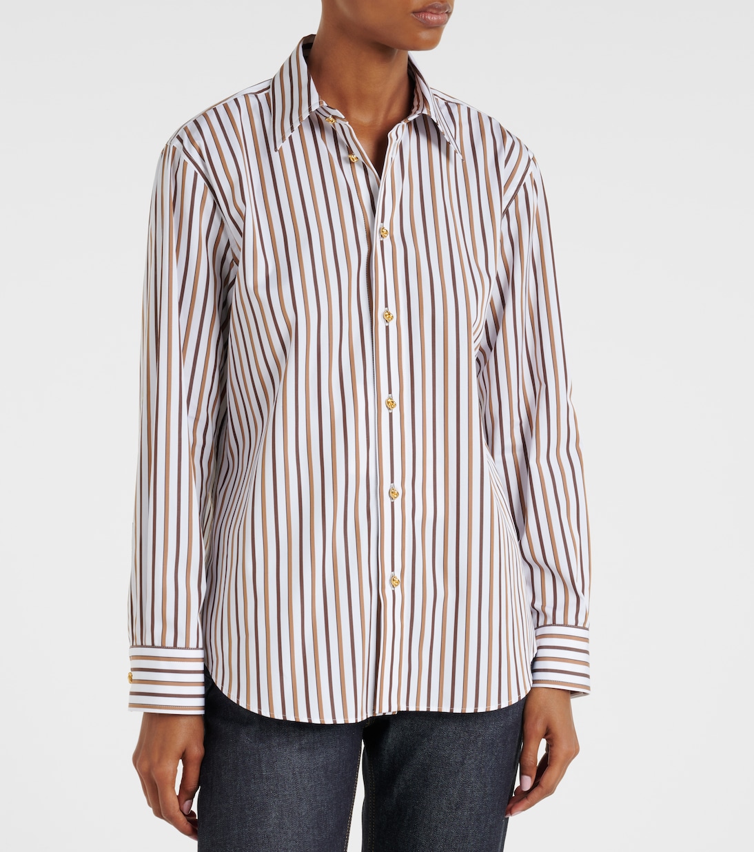 Striped cotton poplin shirt | Bottega Veneta