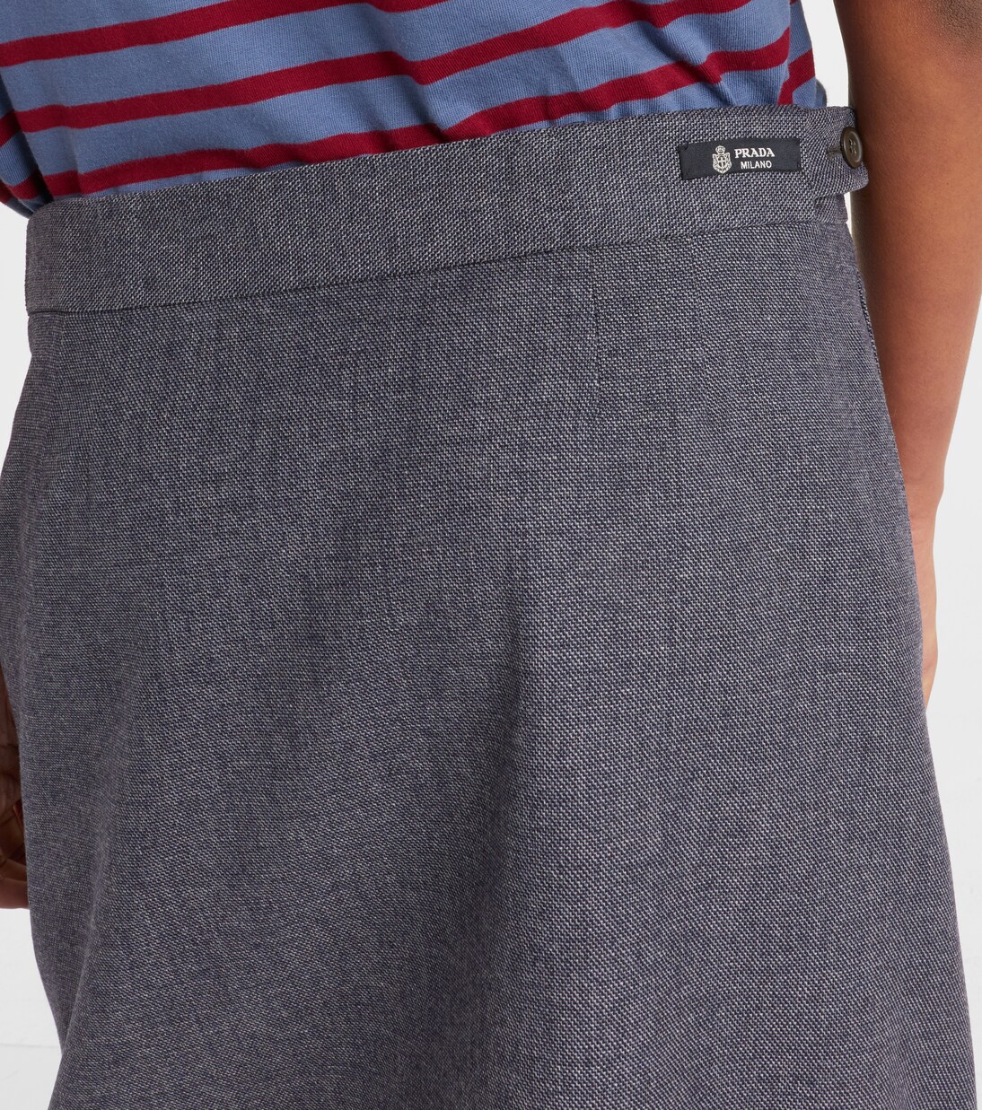 Midirock aus Wolle mit Satin | Prada