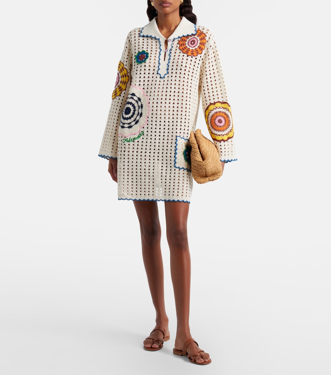 Elma crochet embroidered cotton kaftan | Alémais