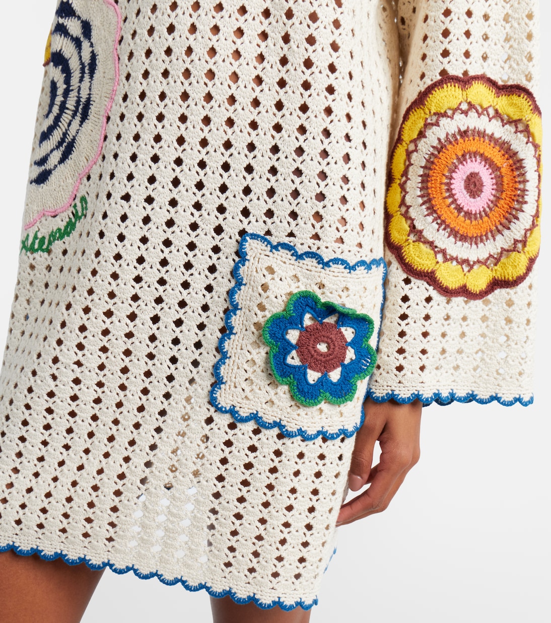 Elma crochet embroidered cotton kaftan | Alémais