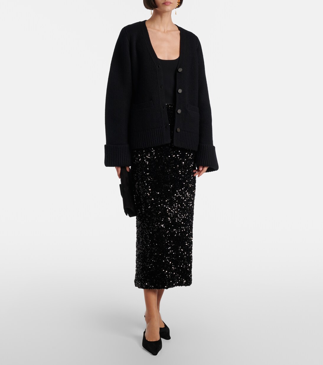 Sequined velvet midi skirt | Vince