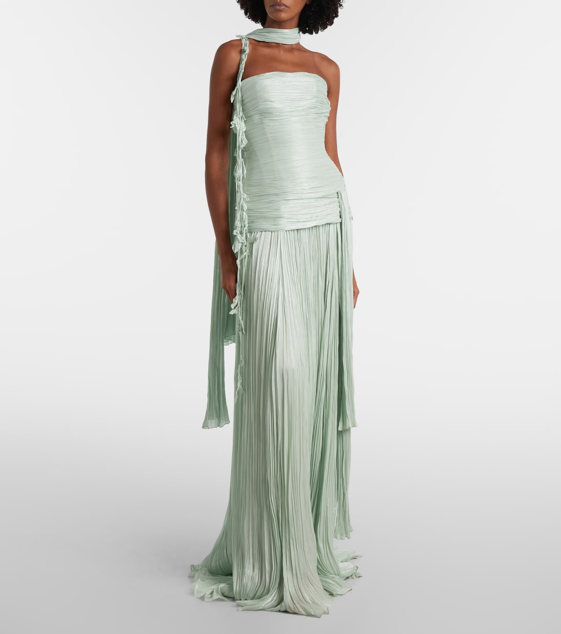 Vestido de fiesta fruncido con peplum | Marmar Halim