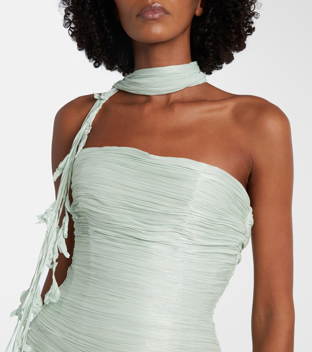 Vestido de fiesta fruncido con peplum | Marmar Halim