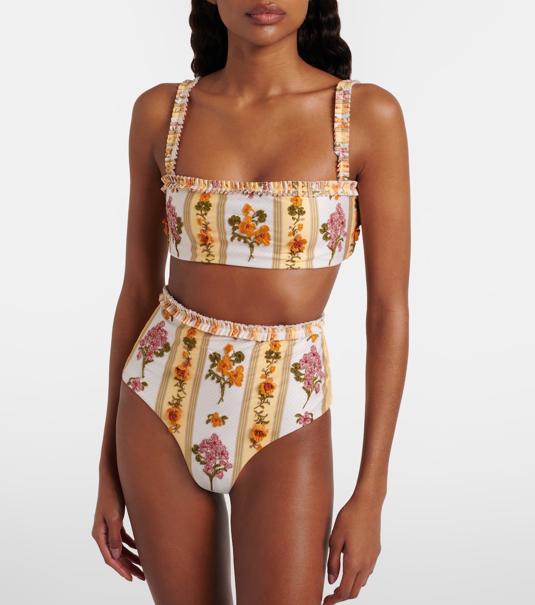 Floral embroidered bikini bottoms | Agua by Agua Bendita