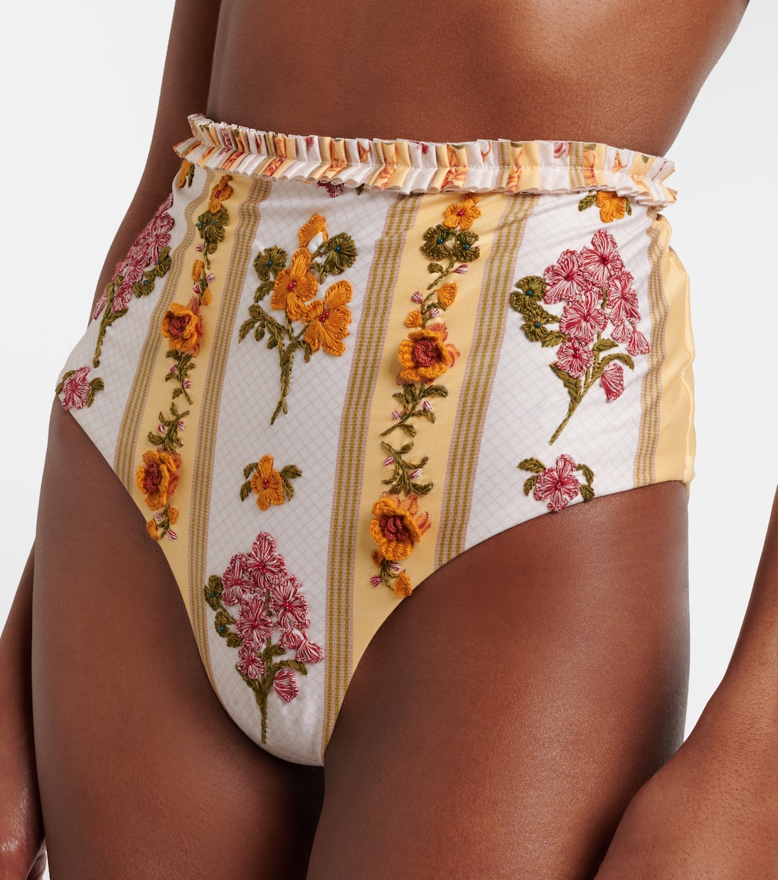 Floral embroidered bikini bottoms | Agua by Agua Bendita