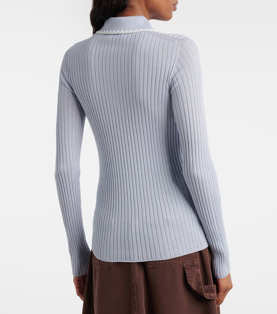 Ribbed-knit virgin wool polo sweater | Moncler
