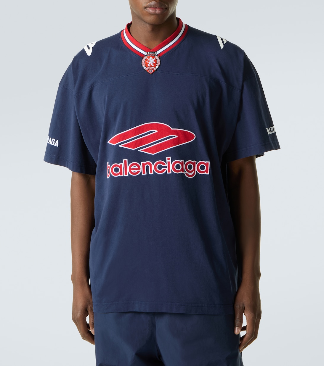 Logo oversized cotton jersey T-shirt | Balenciaga