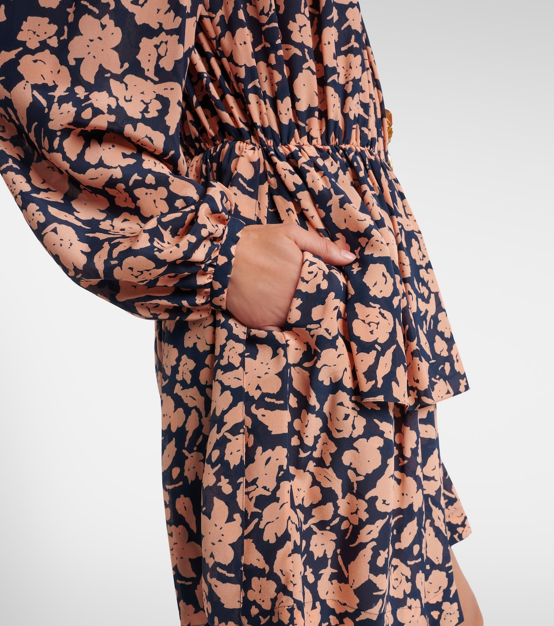 Floral gathered silk minidress | Chloé