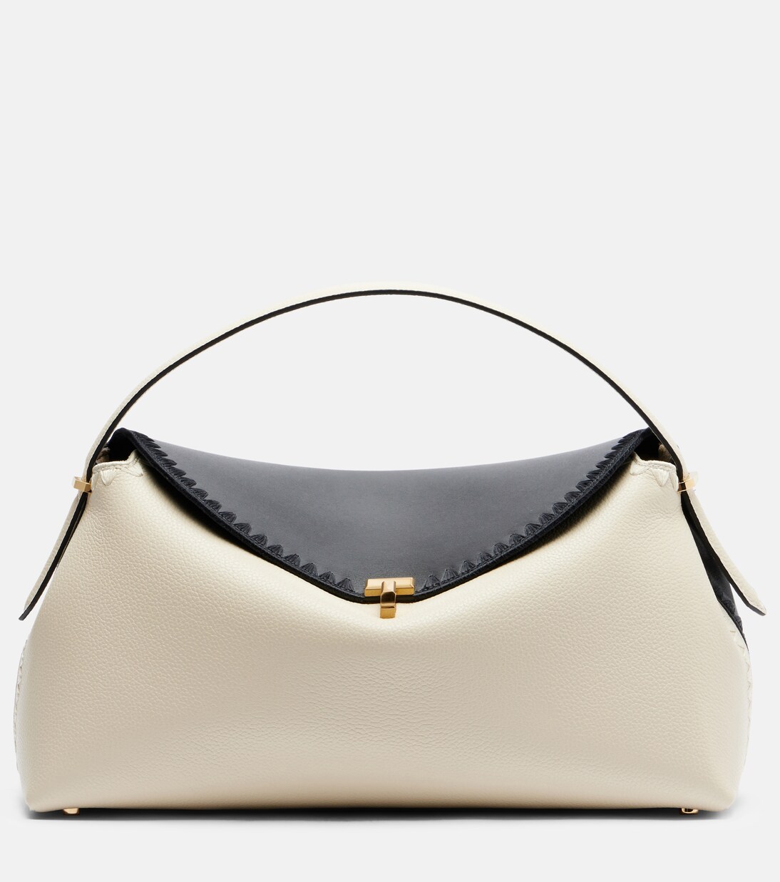 T-lock embroidered leather tote bag | Toteme