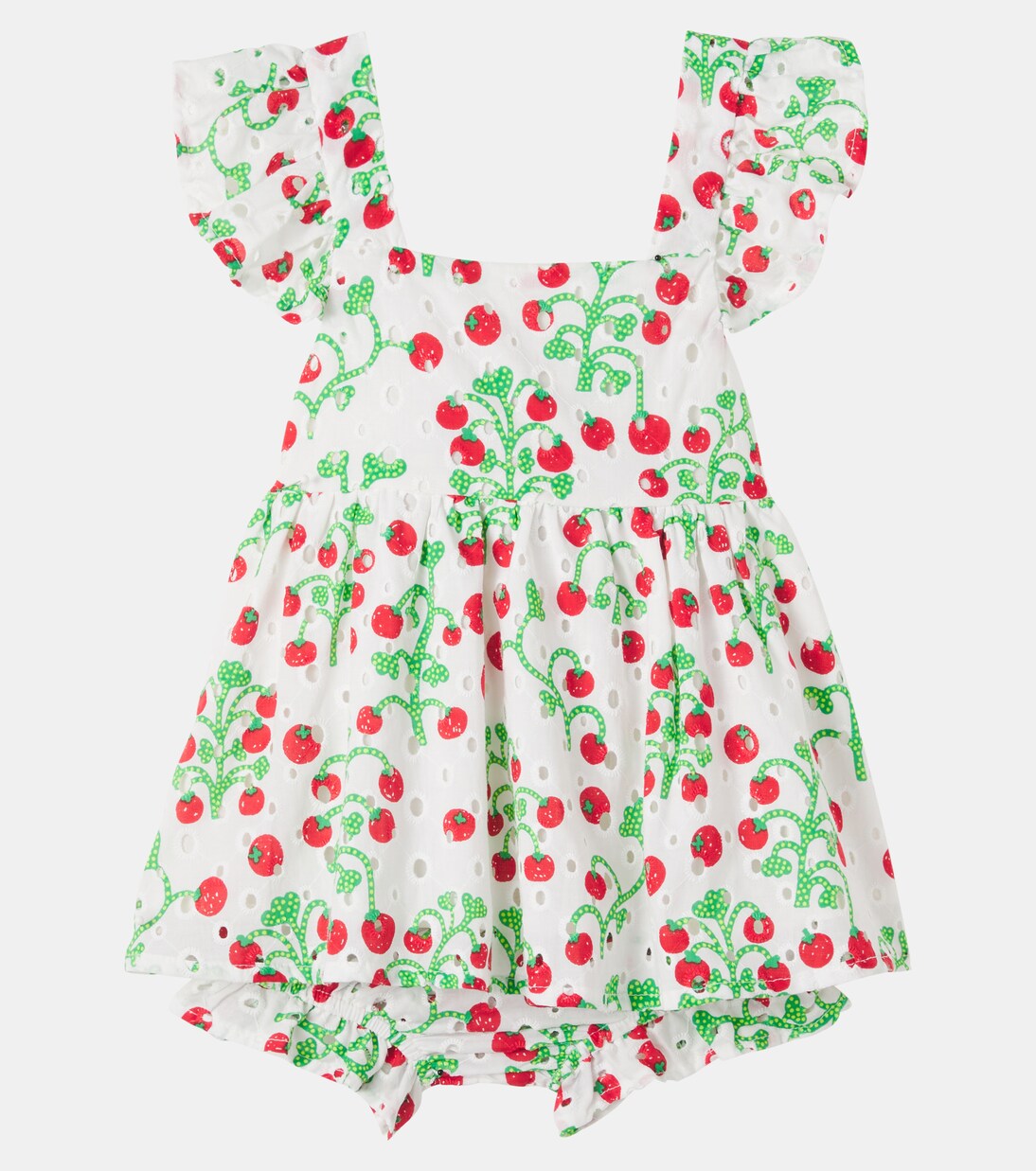 Baby printed cotton dress and bloomers set | Fábula