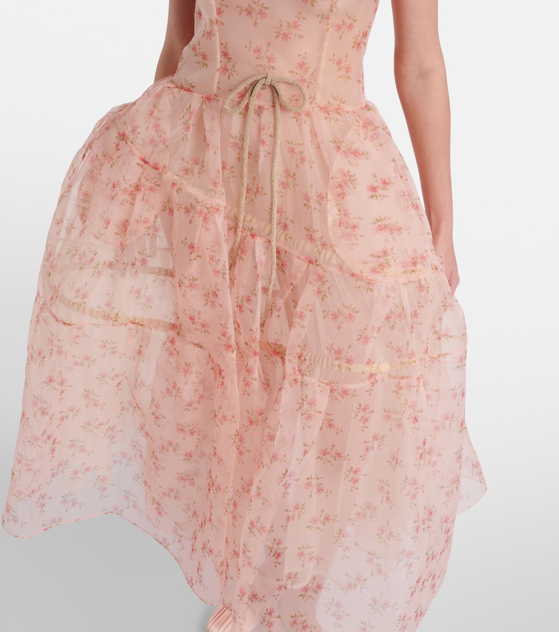 Vestido midi de organza floral | Simone Rocha