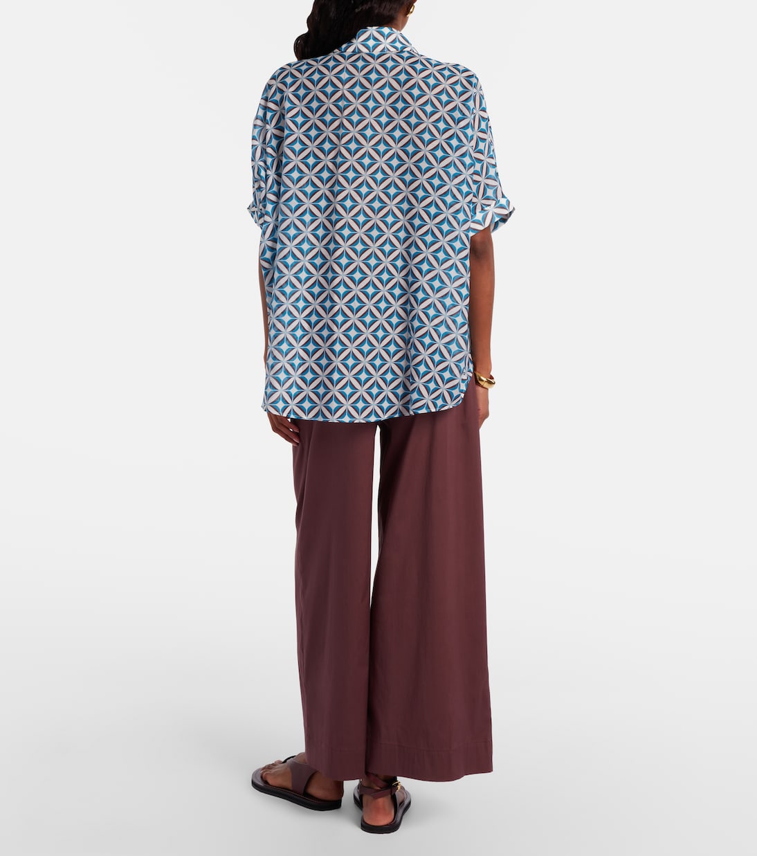 Pece cotton-blend wide-leg pants | Max Mara