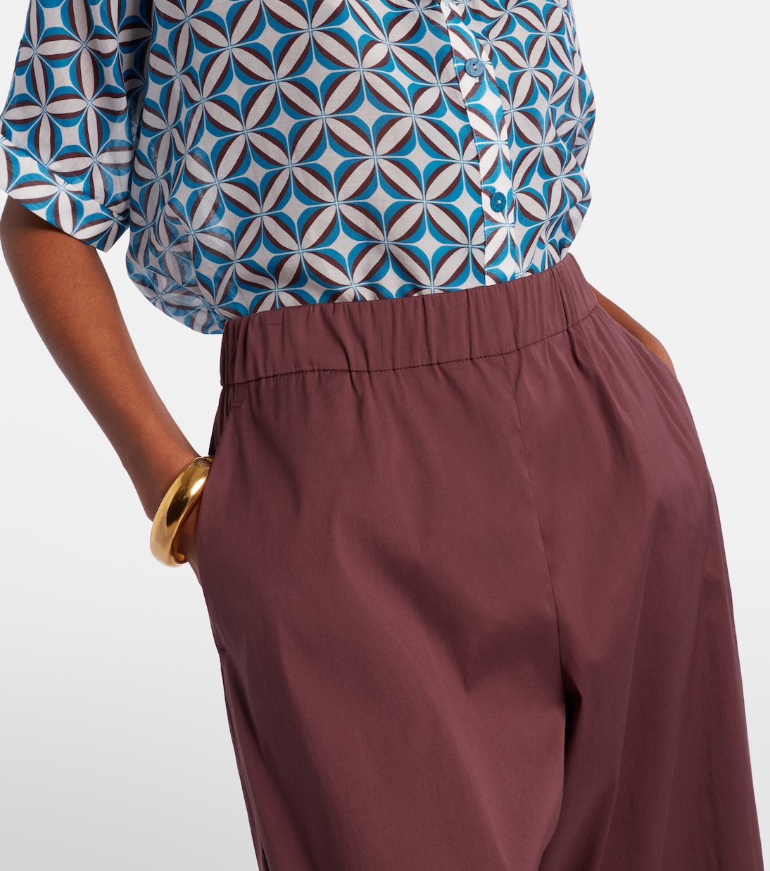 Pece cotton-blend wide-leg pants | Max Mara