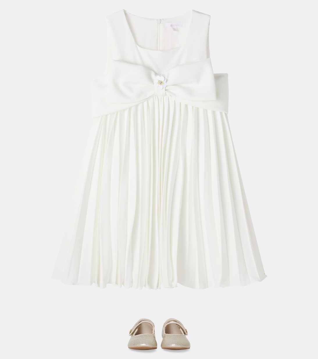 Bow-detail pleated dress | Patachou