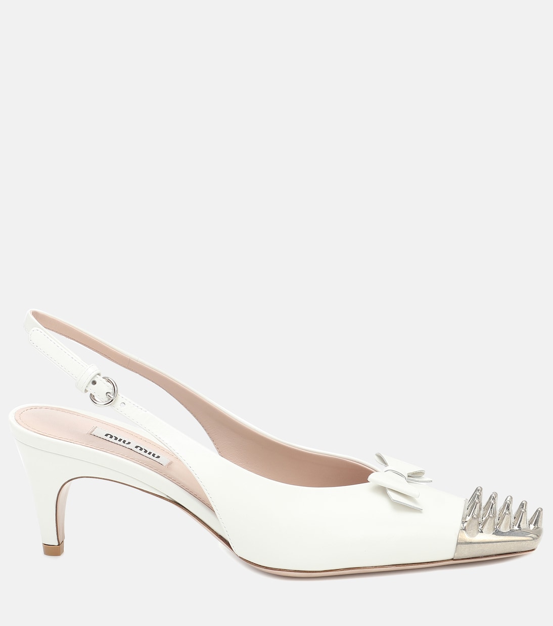 Pumps slingback in pelle con borchie | Miu Miu