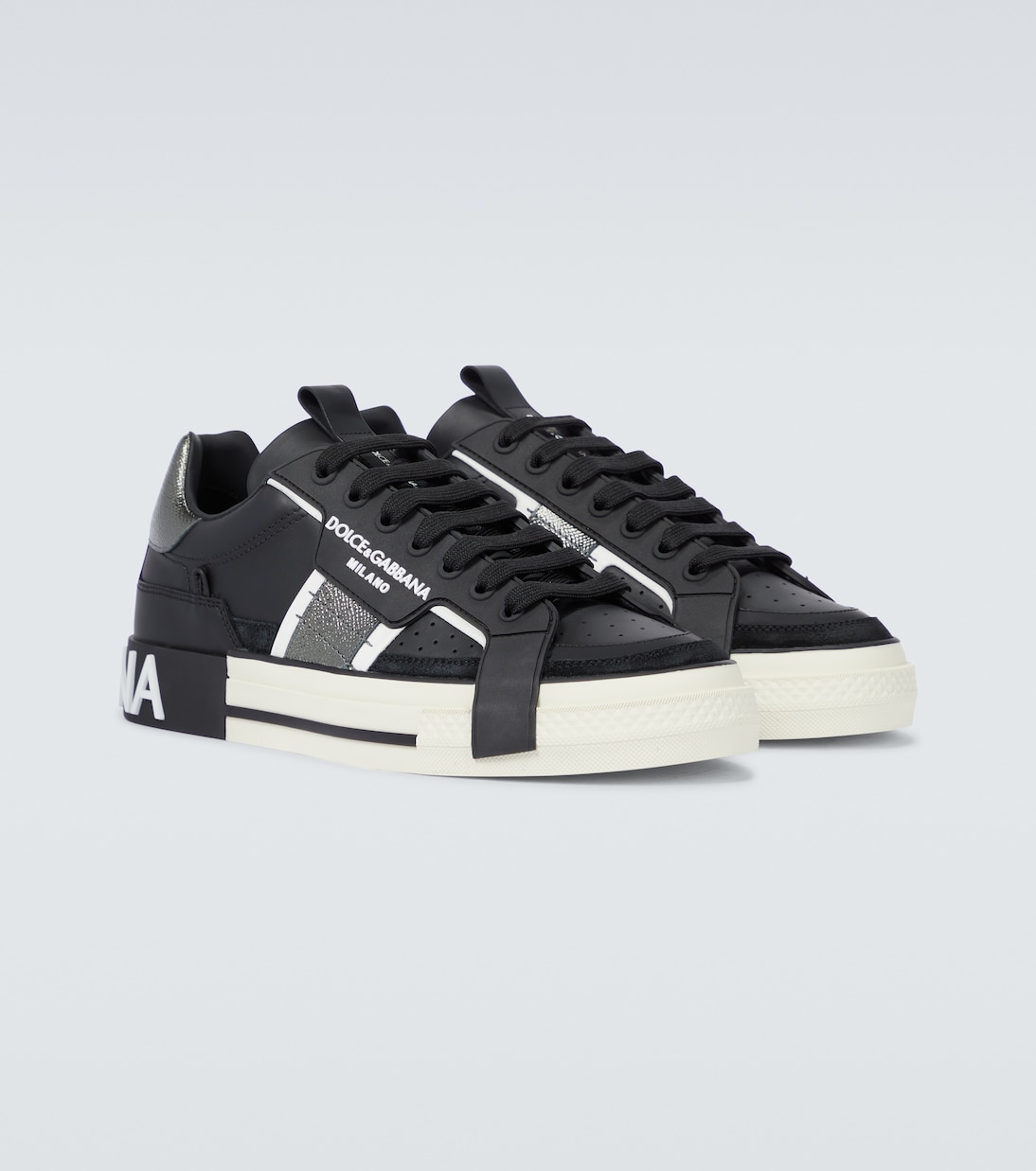 Dolce & Gabbana 厚底 スニーカー レザー 黒 ロゴ 2.Zero Custom Custom 2 Zero sneakers in black - Dolce Gabbana | Mytheresa