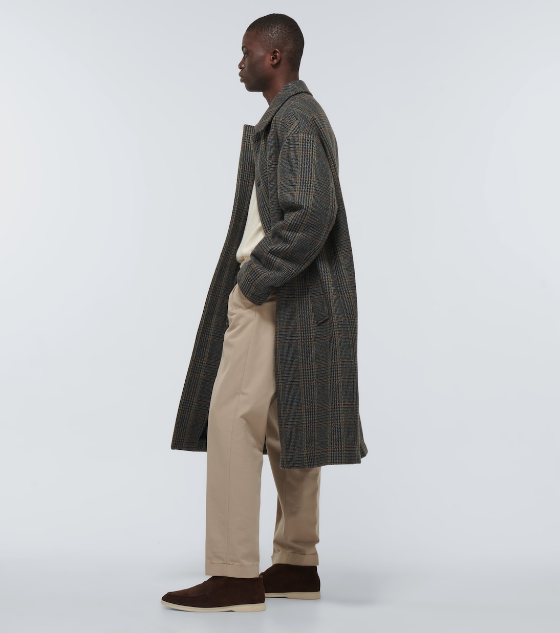 Irvine checked cashmere coat | Loro Piana