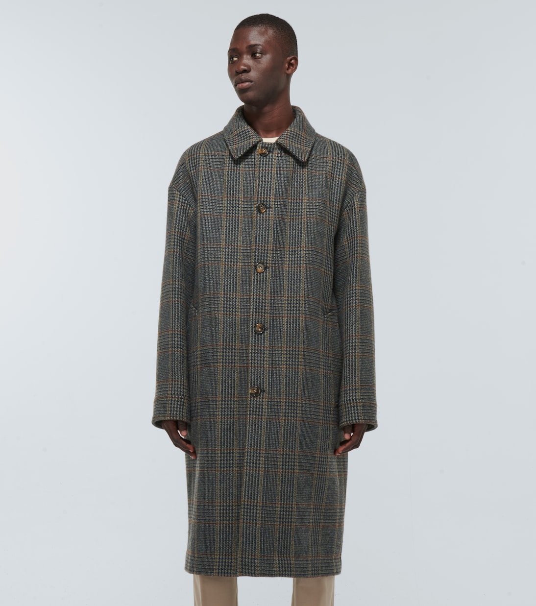 Irvine checked cashmere coat | Loro Piana