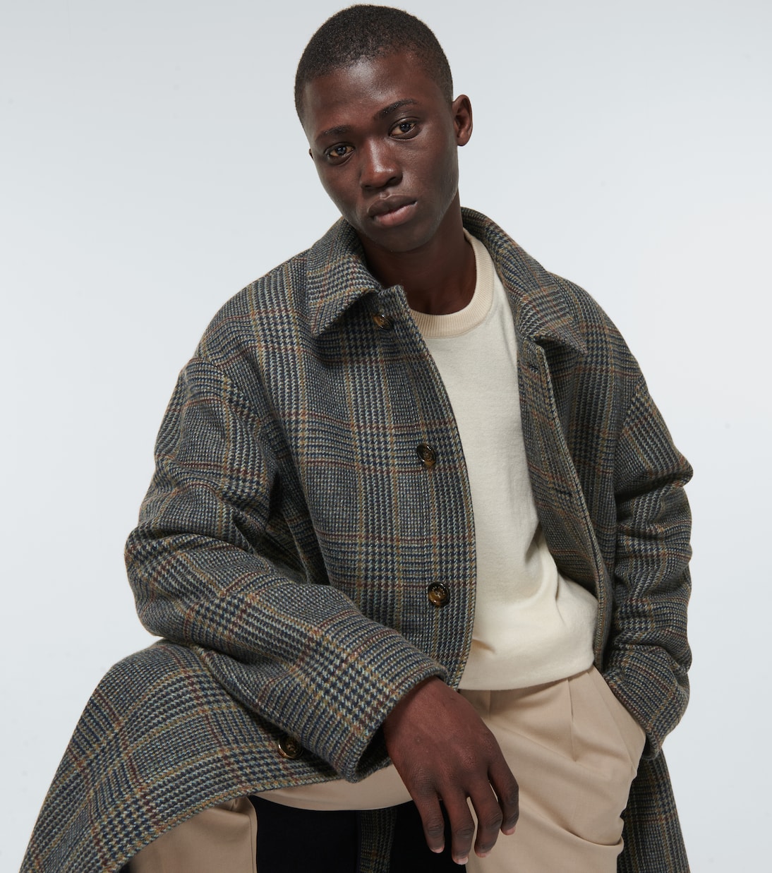 Irvine checked cashmere coat | Loro Piana