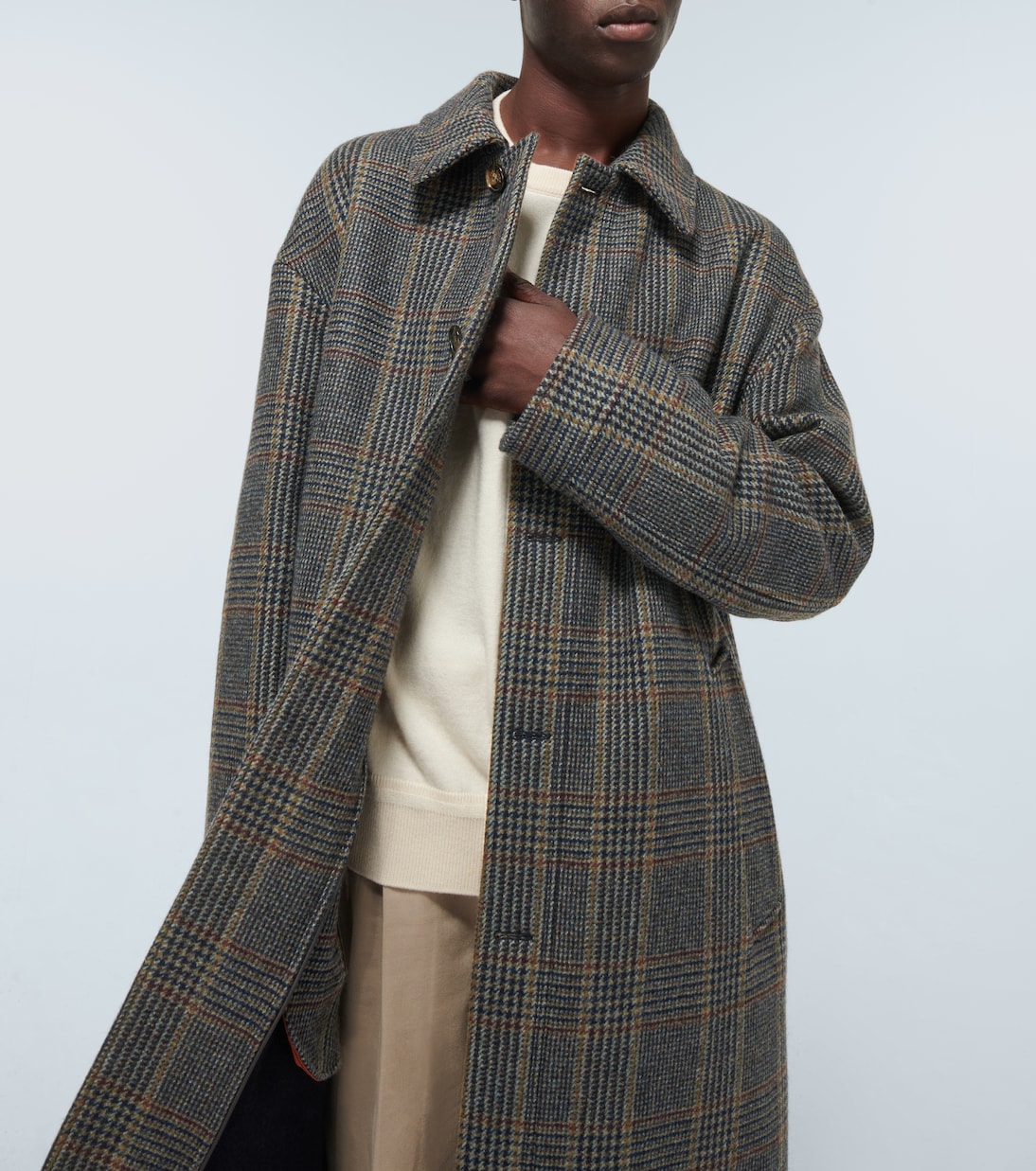 Irvine checked cashmere coat | Loro Piana