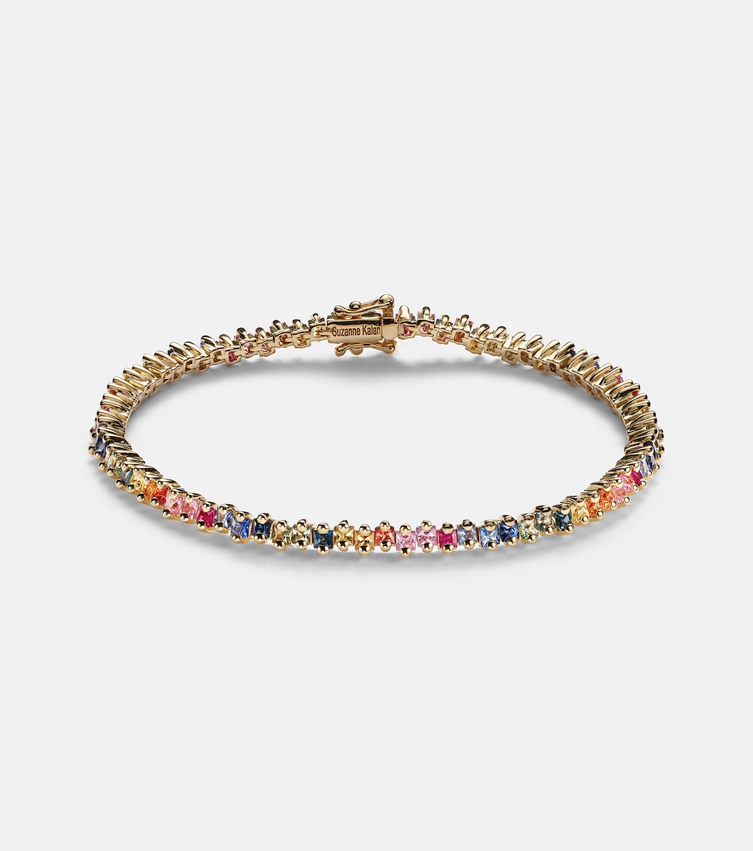 Bracciale tennis in oro 18kt con zaffiri, design moderno per giovani trendsetter