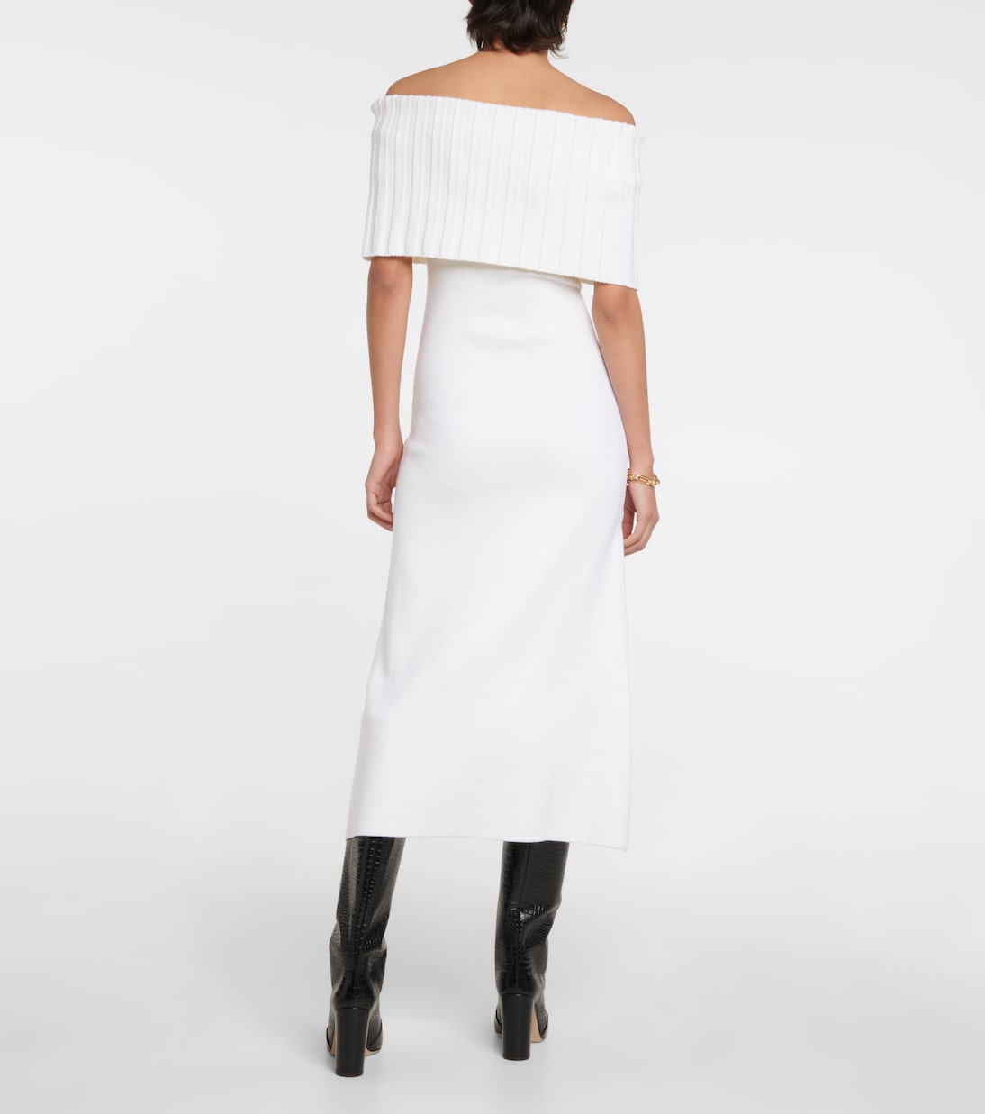 Risette off-shoulder wool midi dress | Safiyaa