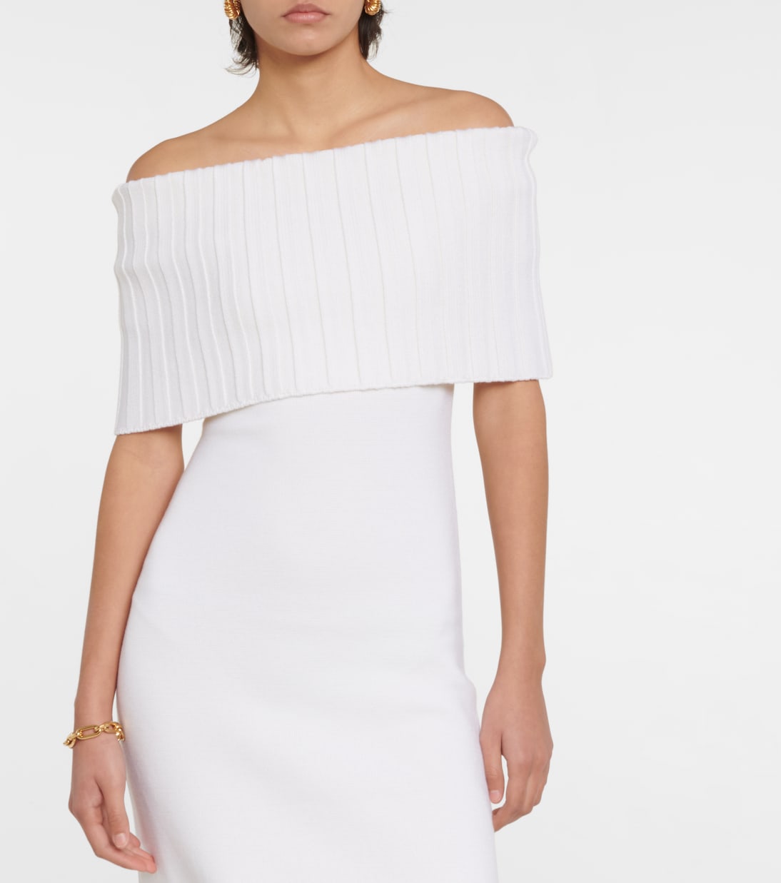 Risette off-shoulder wool midi dress | Safiyaa