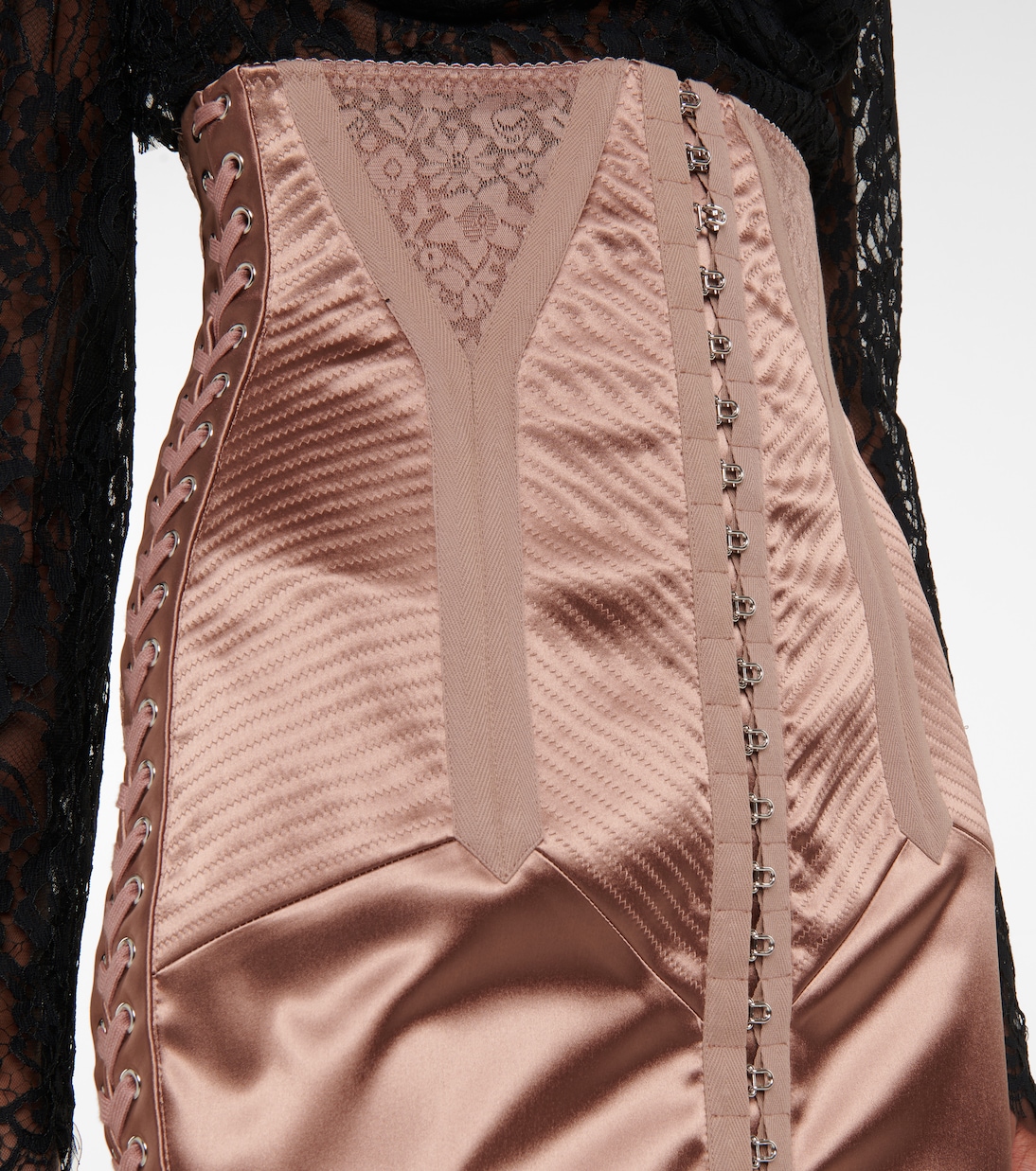 Mini-jupe à taille haute en satin | Dolce&Gabbana