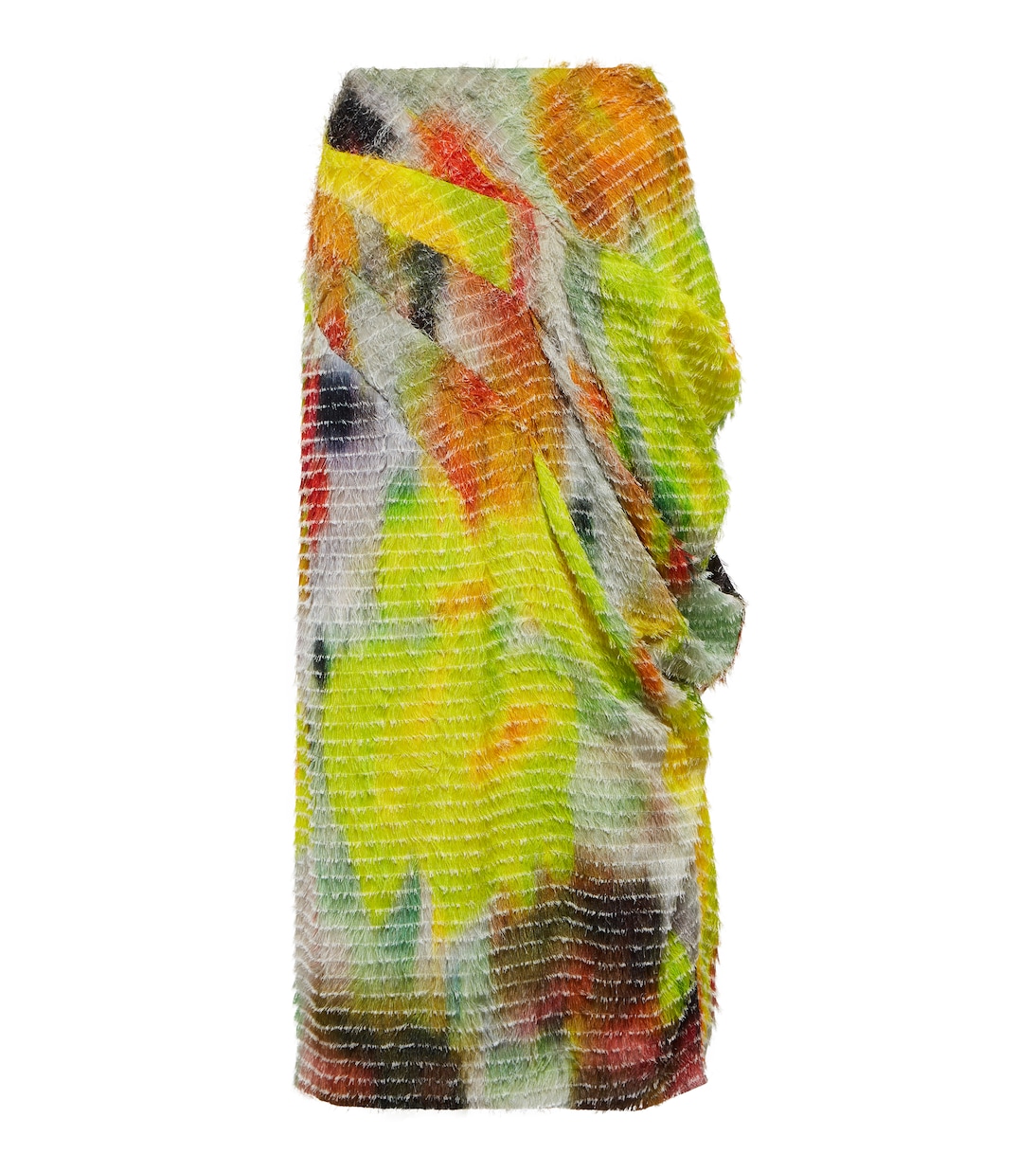 Fringe-trimmed printed high-rise midi skirt | Dries Van Noten
