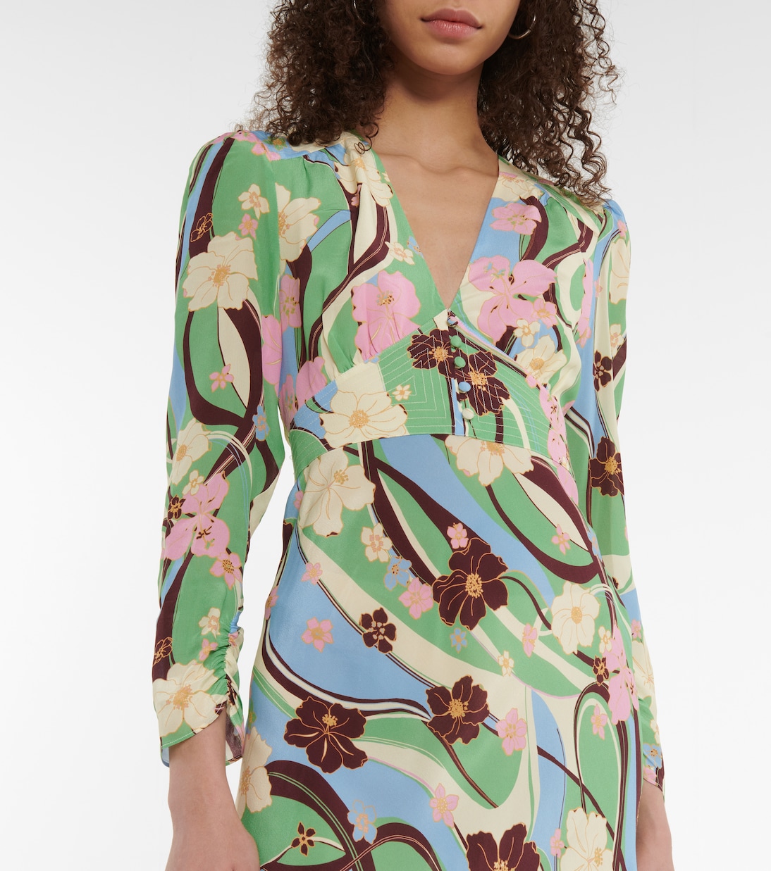 Vestido midi Selma en crepé de seda | Rixo