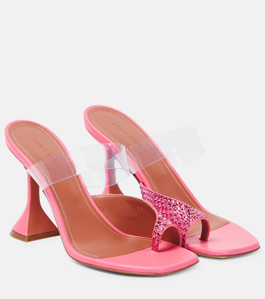 Paloma embellished leather and PVC mules | Amina Muaddi