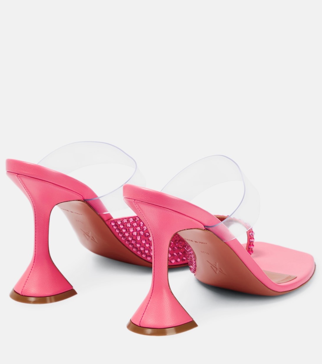 Paloma embellished leather and PVC mules | Amina Muaddi
