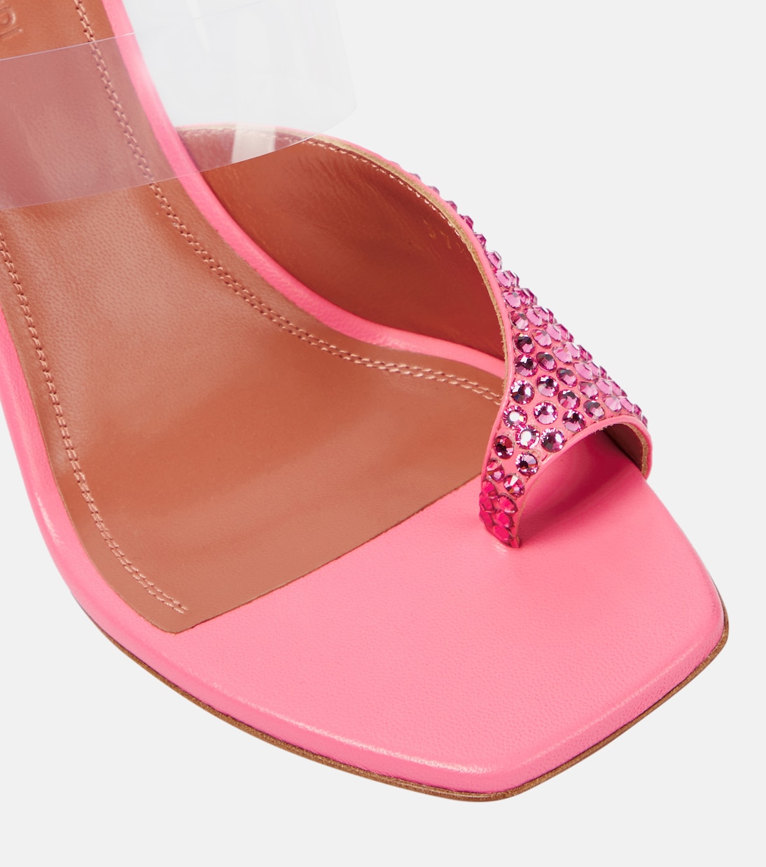 Paloma embellished leather and PVC mules | Amina Muaddi