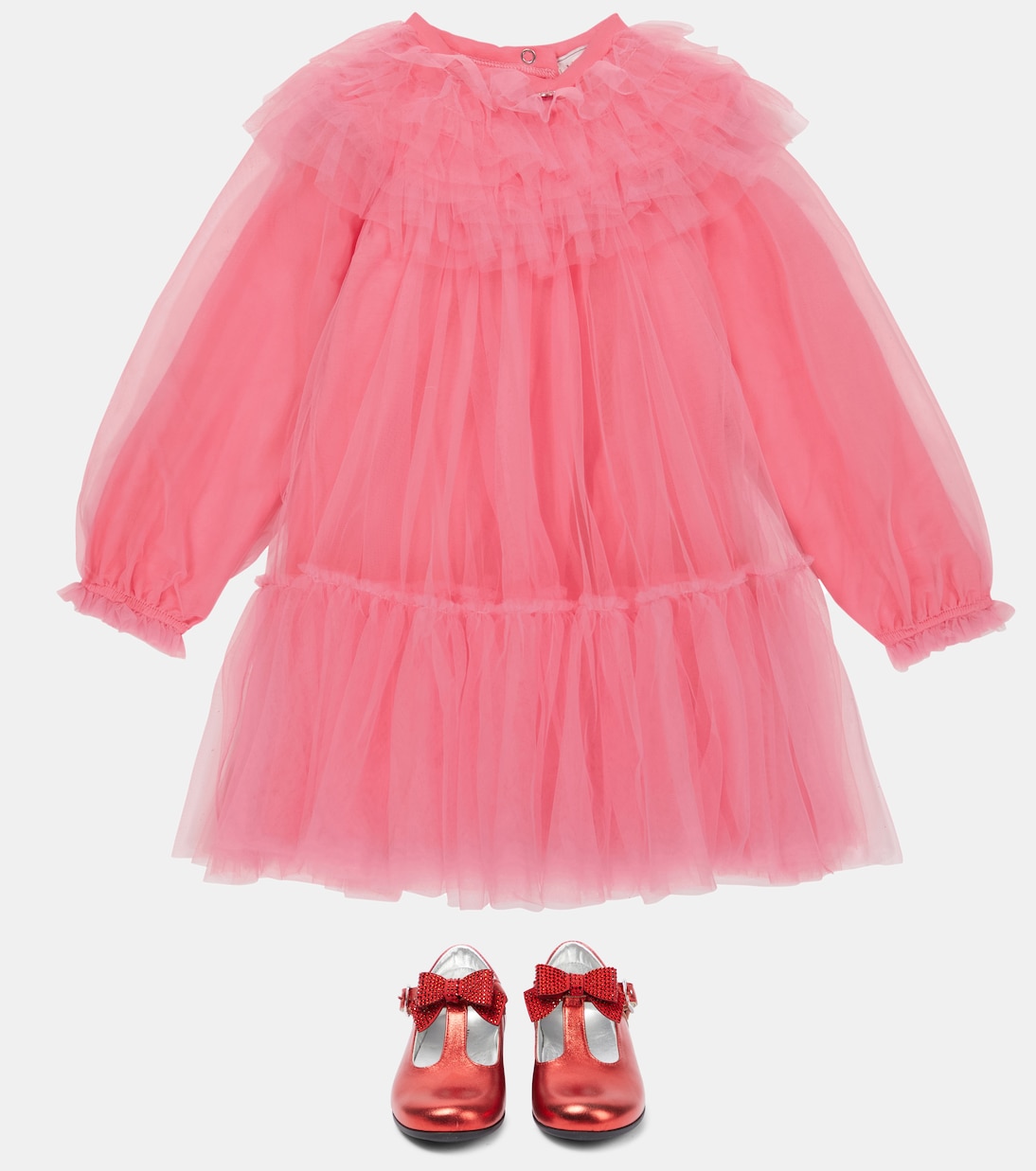 Miniabito in tulle con ruches | Monnalisa