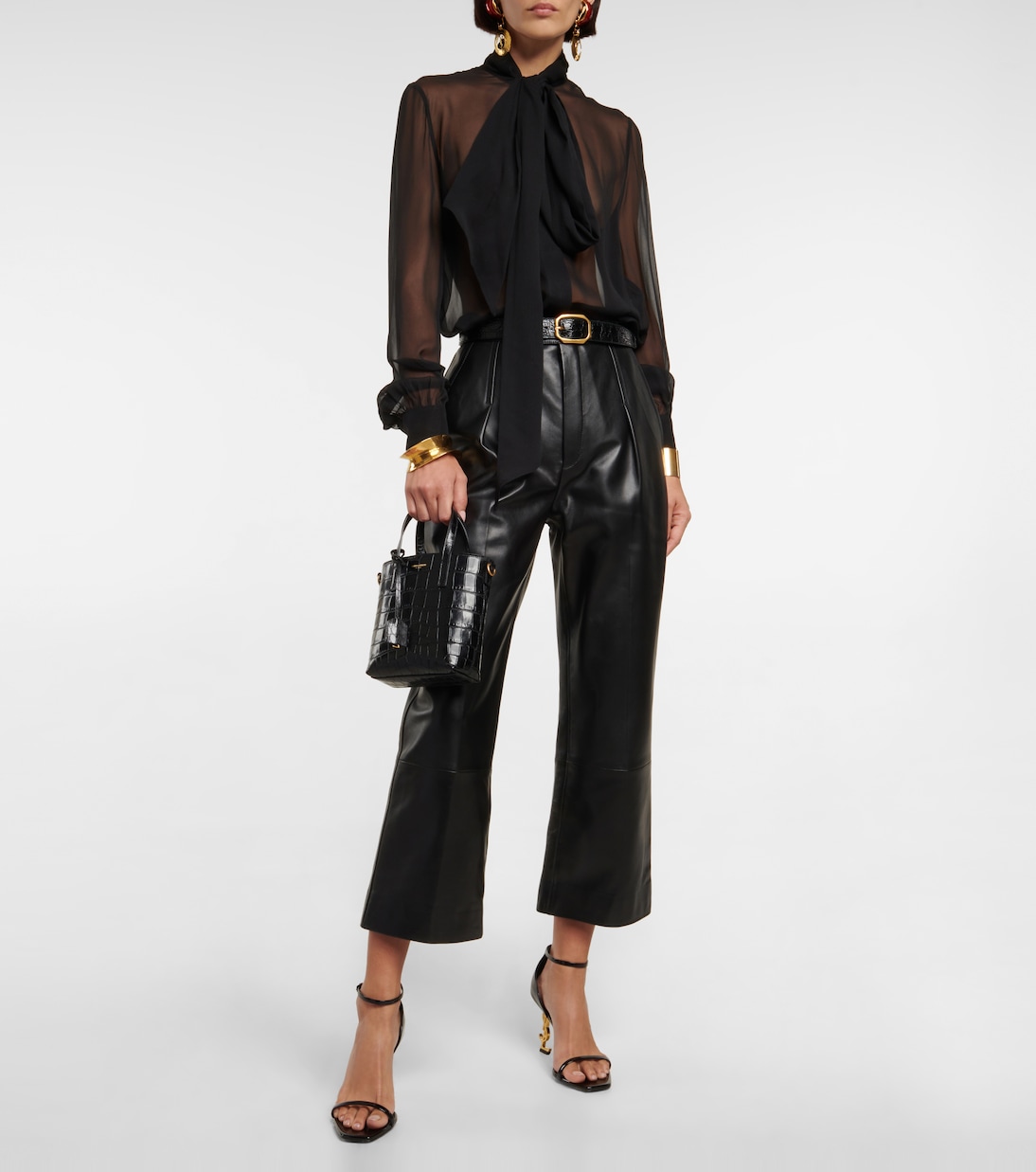 Sac Toy Shopping N/S en cuir embossé | Saint Laurent